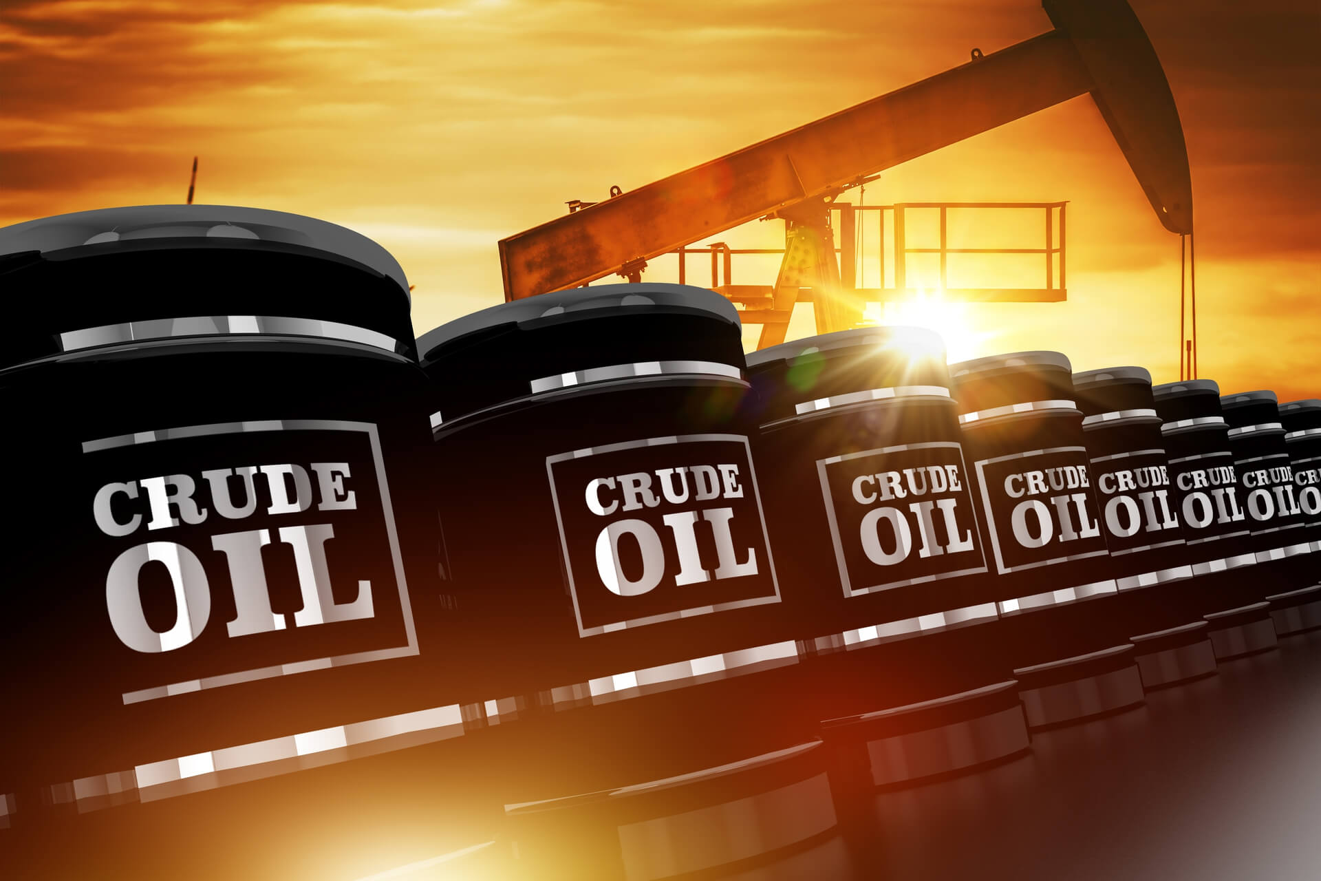 Crude oil pump jack in operation